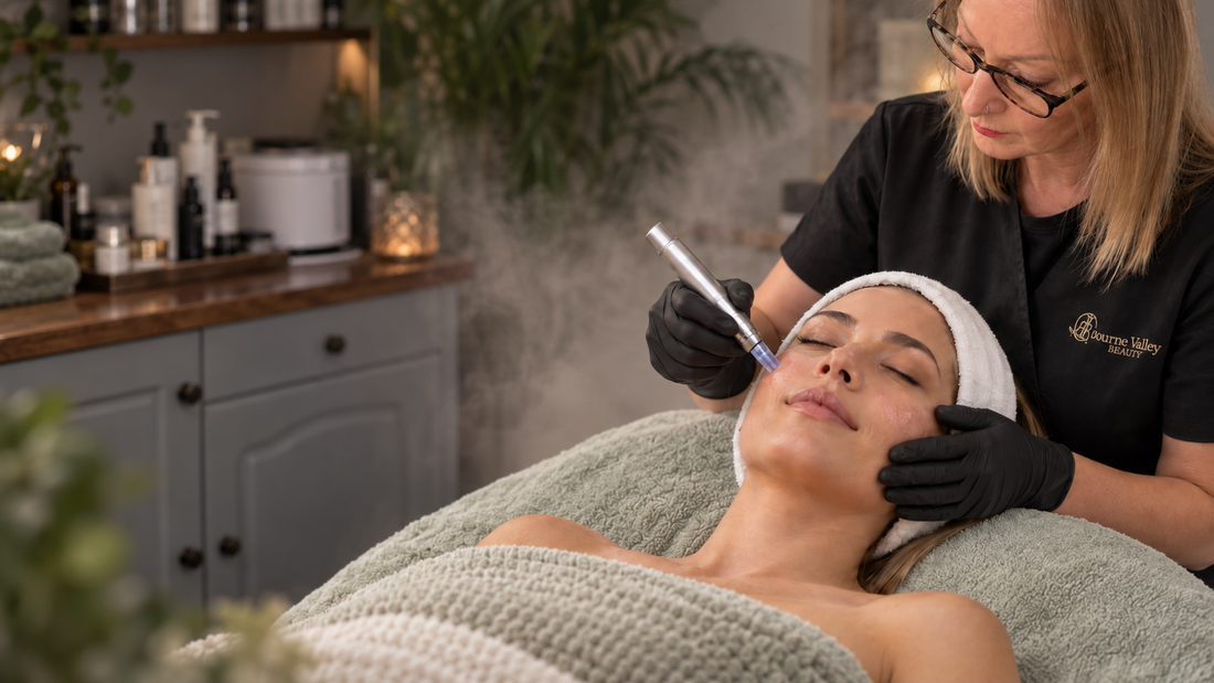 Microneedling treatment in salon