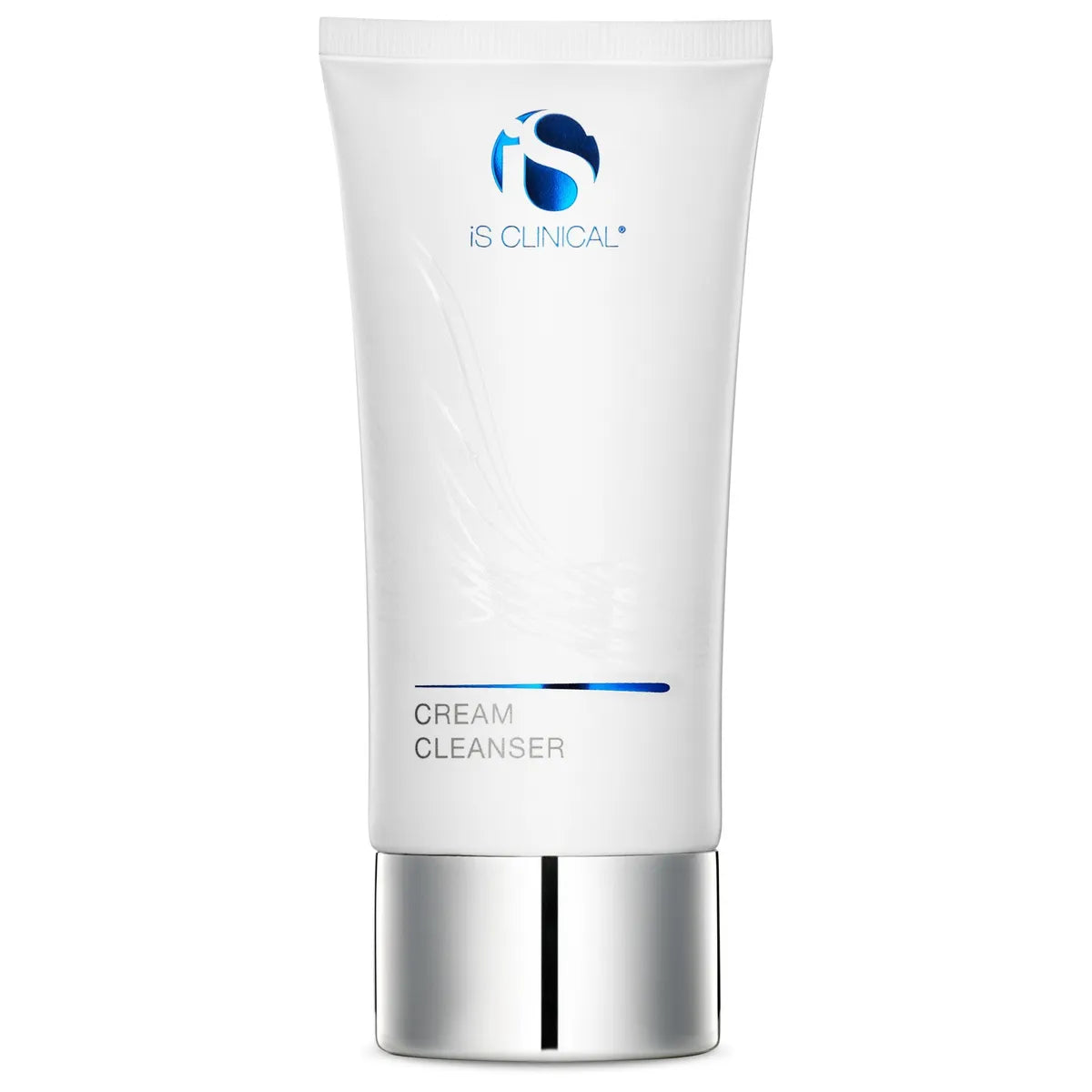 Cream cleanser tube with 'IS Clinical' logo on a white background